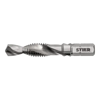 Produktbild von STIER Kombigewindebohrer Bit M8 DIN 3126 HSS-G 1/4"-Sechskant rechtsschneidend Sechskantschaft Gewindeschneider Einschnittgewindebohrer Durchgangsloch