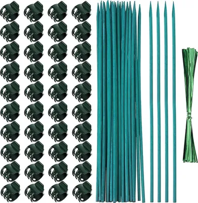 Zdjęcie produktu dla Zestaw podpórek do roślin INF – 30 cm, 20 podpórek, 40 klipsów, 20 opasek