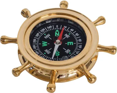 Produktbild von Kompass Steuerrad Maritim Dekoration Navigation Messing Antik-Stil
