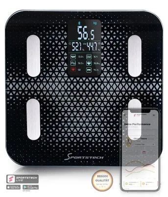 Produktbild von Sportstech Personenwaage BBS300 | Körperfett & Muskelmasseanalyse | Bluetooth