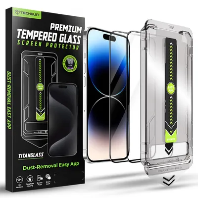Obrázek produktu pro Techsuit – ochranné sklo TitanGlass FullCover (2 ks) pro iPhone 14 Pro – černé