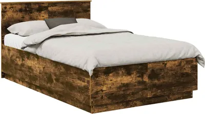 Obrázek produktu pro vidaXL Kouřový dubový rám postele 120 x 200 cm materiál na bázi dřeva
