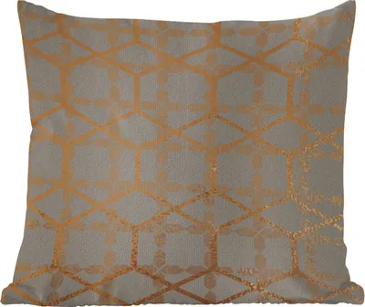 Produktbild von MuchoWow® Zierkissen Sofakissen Wohnzimmer Dekokissen 45x45 cm Design - Sechseck - Grau - Schlafpolster - Polster für das Sofa