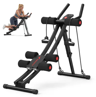 Immagine prodotto di Ruota addominale regolabile in alluminio nero - Attrezzo per l'allenamento degli addominali - Design ergonomico