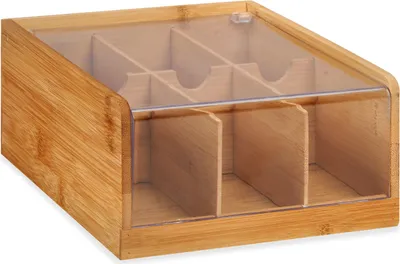 Produktbild von Kinvara Tee-Box 6 Facher - Holz - braun - 22 x 20 x 10 cm