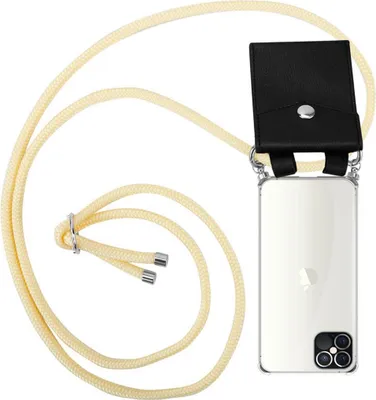 Obrázok produktu pre Ochranné puzdro Cadorabo pre Apple iPhone 12 / 12 PRO v žltej farbe odnímateľné puzdro s reťazou na mobilný telefón