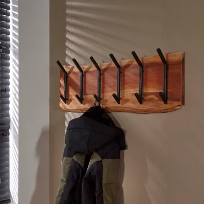 Produktbild von Wandgarderobe Garderobe Edge 2x6 Haken / Massiv Akazie