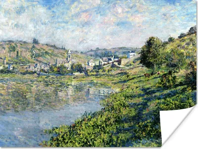 Produktbild von MuchoWow® Poster Landschaft bei Vetheuil - Gemälde von Claude Monet 120x90 cm - Wandbild