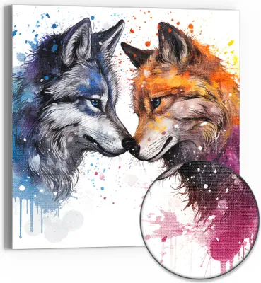 Produktbild von DEQORI Hybrid Leinwand Bild 30x30 cm 'Symmetrie der Wildnis' Wandbild Glas flach modern
