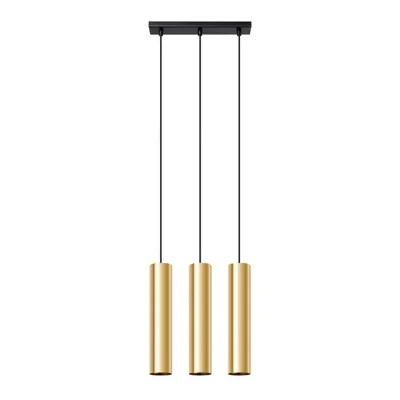 Image de Lampe pendante LAGOS 3 or poli 3xGU10 10W acier 90x6x45cm Sollux Lighting