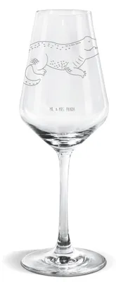 Produktbild von Mr. & Mrs. Panda Weinglas Krokodil - Transparent - Geschenk, Meer, Beste Freundin, Lieblingsmensch, Für Weißwein, Reiselust, wein glas, Krokodile, Weißweinkelch