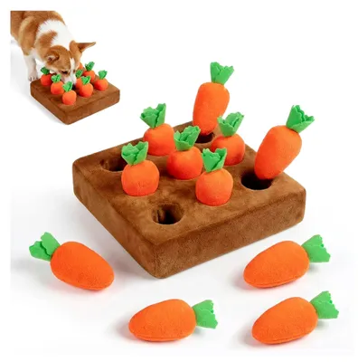 Produktbild von Schnüffelspielzeug für Hunde mit 12 Karotten zur Förderung der Intelligenz und Nasenarbeit