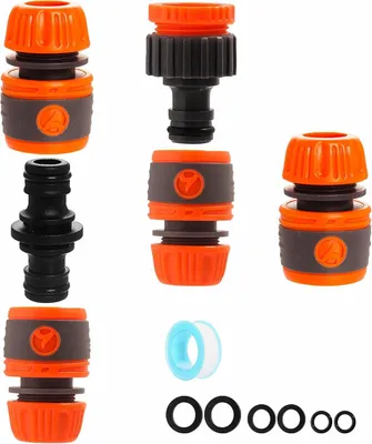 Immagine prodotto di Set di raccordi e accessori per tubi da giardino: connettore per rubinetto, raccordo per tubo