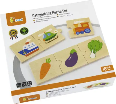Obrázok produktu pre Viga Toys Drevené logické puzzle 24 prvkov