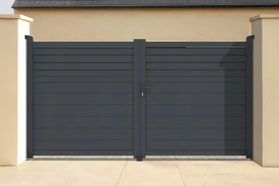Produktbild von Doppelflügeltor aus Aluminium 3m CARPATIA H.160cm grau