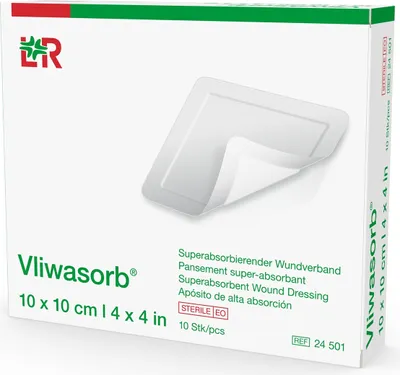 Produktbild von Vliwasorb superabsorb.Saugkomp.steril 10x10 cm 10 St