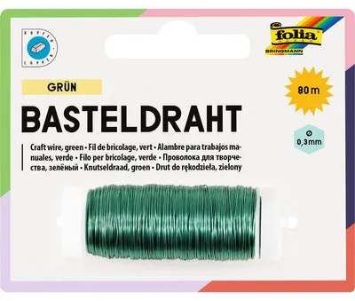 Produktbild von folia Kupferdraht grün 0,3mmx80m