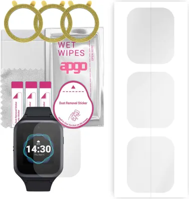 Produktbild von apgo 3 Stück Schutzfolie, klar, kompatibel mit TCL MT40SX Smartwatch, Hydrogel Displayschutzfolie mit Positionierhilfe, Displayfolie, robust und kratzfest