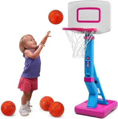 Image de Panier de basket pour enfants, réglable en hauteur, pour l'intérieur et l'extérieur, à partir de 3 ans
