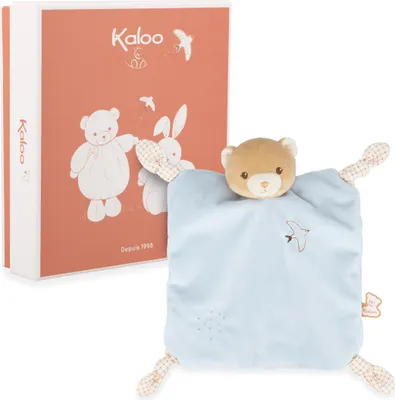 Image de Kaloo Doudou plat Ours bleu avec boite