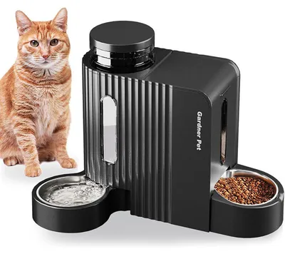 Obrázek produktu pro Automatické krmítko a dávkovač vody HK134, 3 l, 2 misky, černý