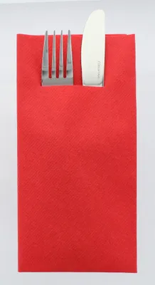 Produktbild von Airlaid Besteckservietten Rot, 40 x 40 cm, 75 Stück - Mank