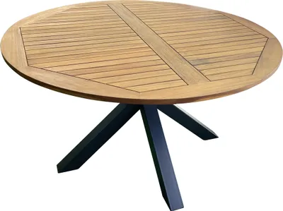 Produktbild von TPFGarden GARTENTTISCH Canterbury - Outdoor Tisch rund - 130 cm -  Alu anthrazit und Akazie  -  -