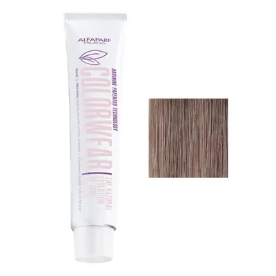 A tube of hair dye and a swatch of hair color.