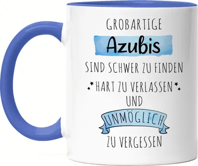 Produktbild von Großartige Azubis Sind Schwer Zu Finden Tasse Blau Danke Geschenk Hart Zu Vergessen