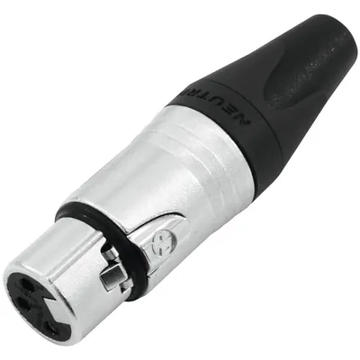 Zdjęcie produktu dla Neutrik NC3FXX, XLR, Czarny, Srebrny, Żeńska, Prosty, IP40, 2,5 mm²