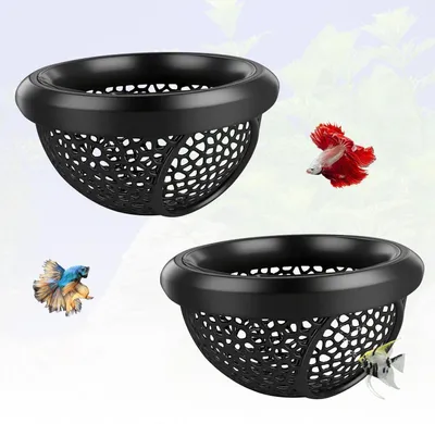 Immagine prodotto di Roccia decorativa per acquario, grotta per pesci Betta, tunnel galleggiante, colore nero, dimensioni 7x7x4 cm