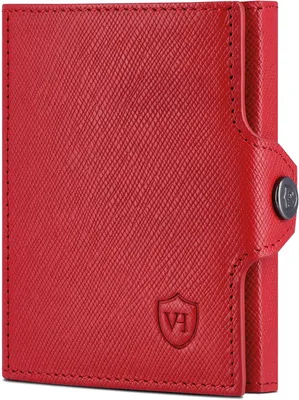 Produktbild von Slim Wallet Leder mit Münzfach RFID Schutz Mini Geldbörse Kartenetui Portemonnaie Dünn Kompakt Scheinfach Herren Damen Geschenkbox