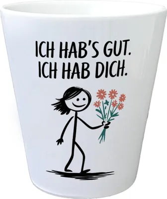 Produktbild von Ich hab's gut - Ich hab dich Blumentopf mit Strichmännchen