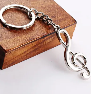 Produktbild von Mode Kreative Musiknote Metall Schlüsselanhänger Auto Schlüsselanhänger Ring Damen Geschenk