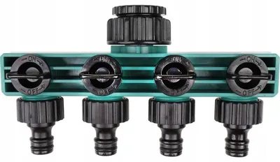 Produktbild von Khayner Garden X6Y 4-Wege Wasserverteiler mit Absperrventilen