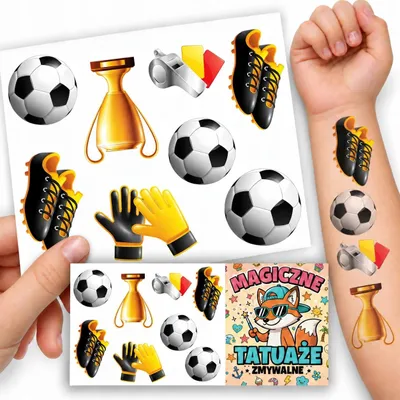 Image de Tatouages temporaires pour enfants Football 100x70 mm 045
