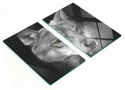 Produktbild von Set Küchenbretter aus gehärtetem Glas mit Wolfsmuster, 2 x 30 x 52 cm