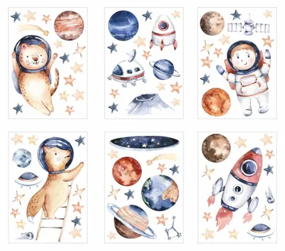Image de Autocollants en PVC pour fenêtres, sur le thème de l'espace, pour enfants