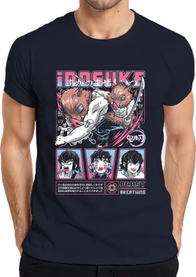 Produktbild von Inosuke Kimetsu no Yaiba Ebermaske Anime Geschenk Beast Herren T-Shirt, Navy, L