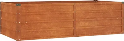 Zdjęcie produktu dla Podwyższona donica, rdzawa, 160x80x45 cm, stal kortenowska