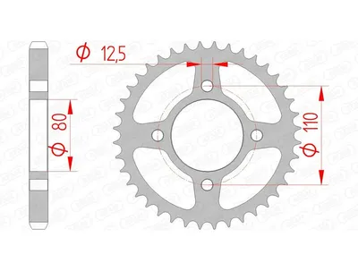 Obrázok produktu pre Oceľové reťazové koleso AFAM - 530