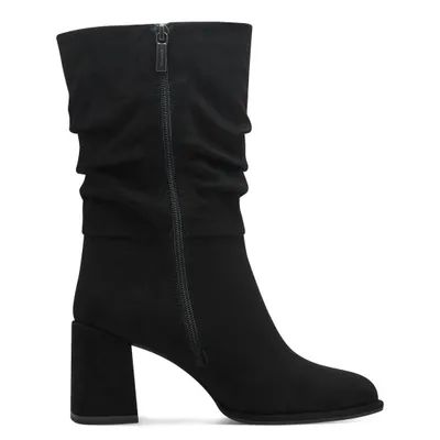 Produktbild von Tamaris Damen Stiefelette Reißverschluss Raffung Blockabsatz 1-25020-43, Größe:37 EU, Farbe:Schwarz