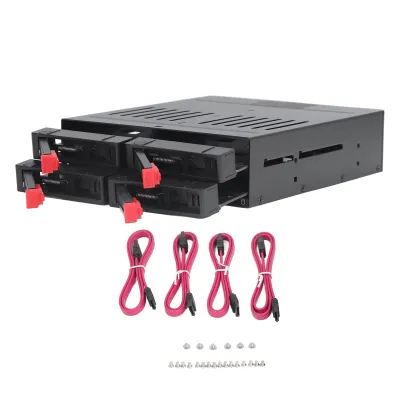 Zdjęcie produktu dla 4-kieszeniowa klatka na dyski twarde, mobilny stojak na dyski SSD, mobilny stojak na dyski SATA, mobilny stojak na dyski twarde, 4-kieszeniowa klatka na dyski twarde 2,5 cala, 4-kieszeniowa klatka na dyski SSD