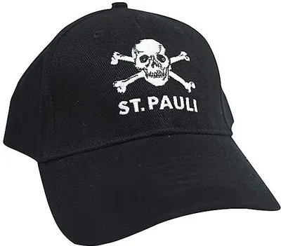 Produktbild von FC St. Pauli Cap Totenkopf, Offizieller Fanartikel, Schwarze Baseballcap mit Totenkopf, 100% Baumwolle, Nachhaltig