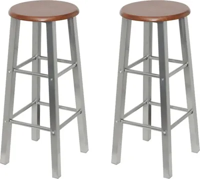 Produktbild von "2026 Promotion" Barhocker 2 Stk. - Hohe Qualität - Metall mit MDF-Sitz  - Barhocker CC26841