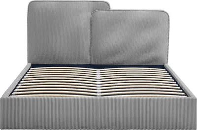 Produktbild von Bett mit Stauraum 180 x 200 cm – Cordvelours – Grau – NAYOLA