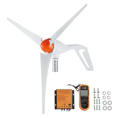 Produktbild von 500 W Windkraftanlage - 12 V Windgenerator - 3-Blatt-Windkraftgenerator mit Anemometer - MPPT-Regler und einstellbarer Windrichtung - Ideal für Zuhause, Bauernhof, Wohnmobile, Boote