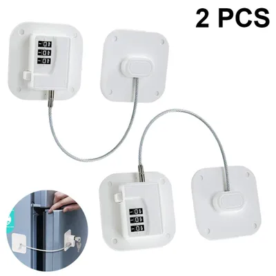 Obrázek produktu pro Zámek na lednici, bezklíčový zámek na lednici, dětská pojistka, zámek na lednici s digitálním kódem, silně lepící zámek na kód na lednici, skříňku, zásuvku