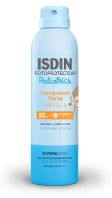Produktbild von ISDIN Pediatrics Wet Skin Spray LSF50, 250 ml, wasserfest