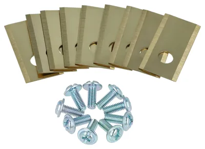 Produktbild von vhbw 9x Ersatz-Messer kompatibel mit Worx M500B, M800, M500, M1200i, M 500 B, M 1200 i, M 500 Rasenmäher - Ersatzklinge Silber Gold, Titan-Apatit